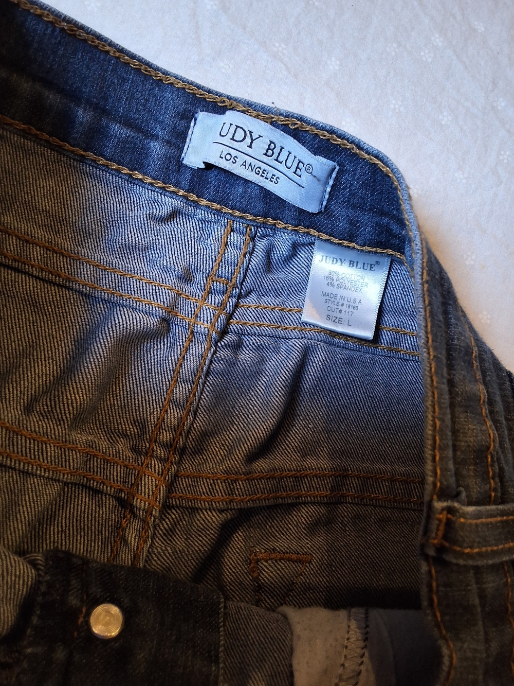 Judy Blue Los Angeles Denim Jeans - Dark Blue with Contrast Stitching